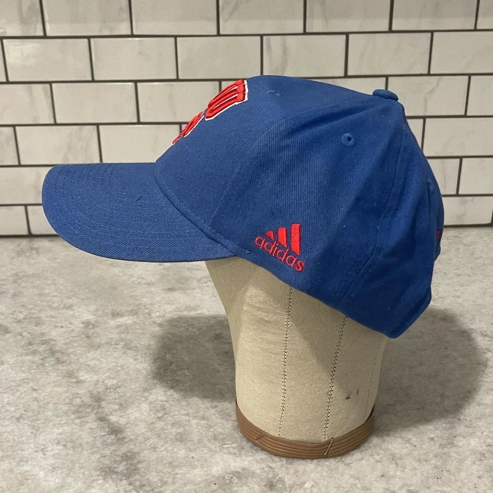 SMU Mustangs Hat Cap Strap Back Mens One Size Blue Red NCAA Basketball Adidas